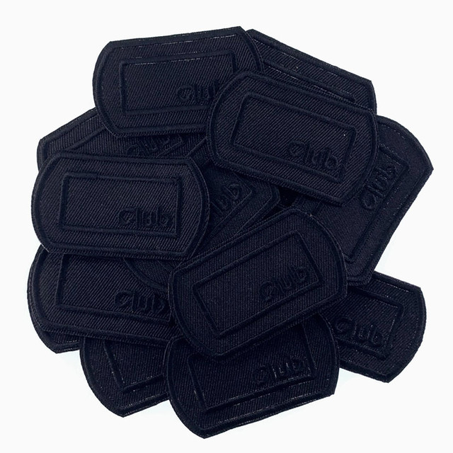 5Pcs Black Patches for Clothes Iron on letter Club Appliques Stripes  Sticker DIY Badges Decoration